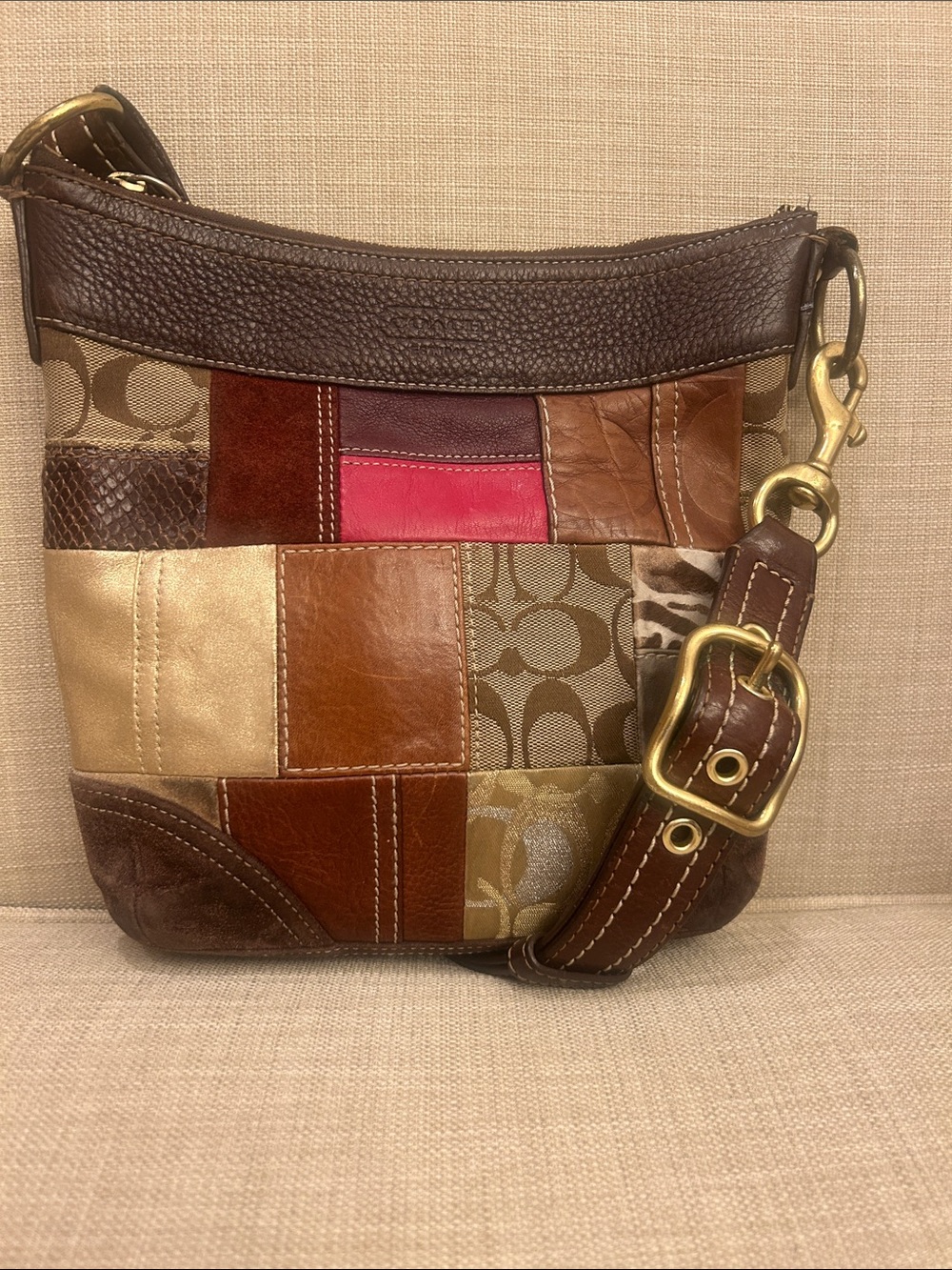 Coach Vintage Holiday Limited Edition Patchwork Crossbody Bag #10435